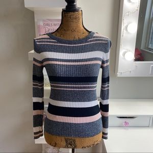 💐H&M Ribbed Striped Sweater Size Medium